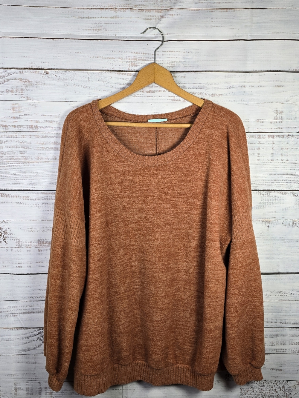 P.S. Kate Rust Brown Knit‎ Lightweight Sweater Top Size 2X Plus Size